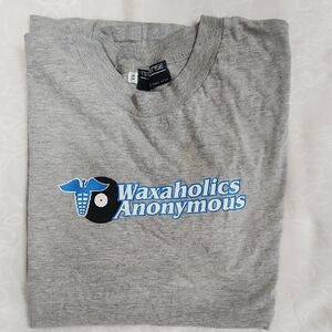 Gray Waxaholics Anonymous Men's Short Sleeve Tee ◇ 12 Inch Program (on back)
